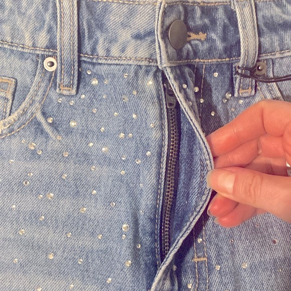 Vici Ashton Rhinestone Icon Festival denim shorts with sparkles. - Picture 17 of 17